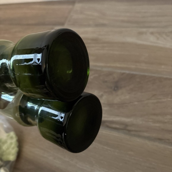 Pair Vintage Dansk 7.25" Green Glass Votive Candle Holder Hurricane Belgium IHO - Picture 6 of 7